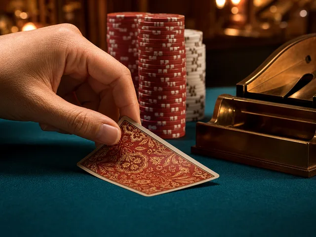 Simbol baccarat dengan dua kartu dan chip