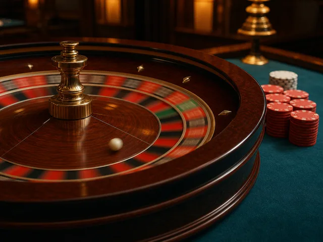 Simbol roulette dengan roda bernomor dan bola
